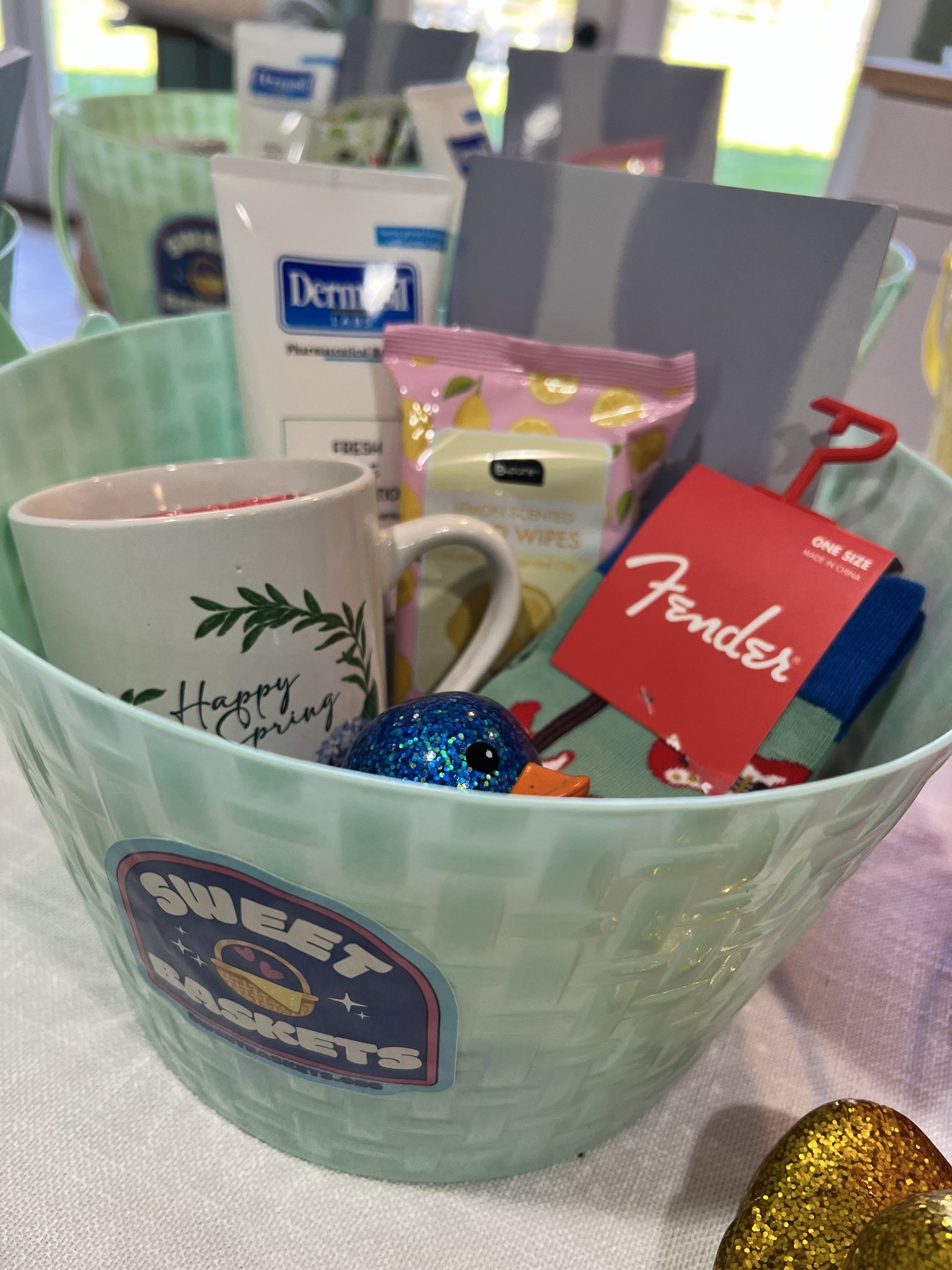 Sweet Baskets volunteers and care baskets